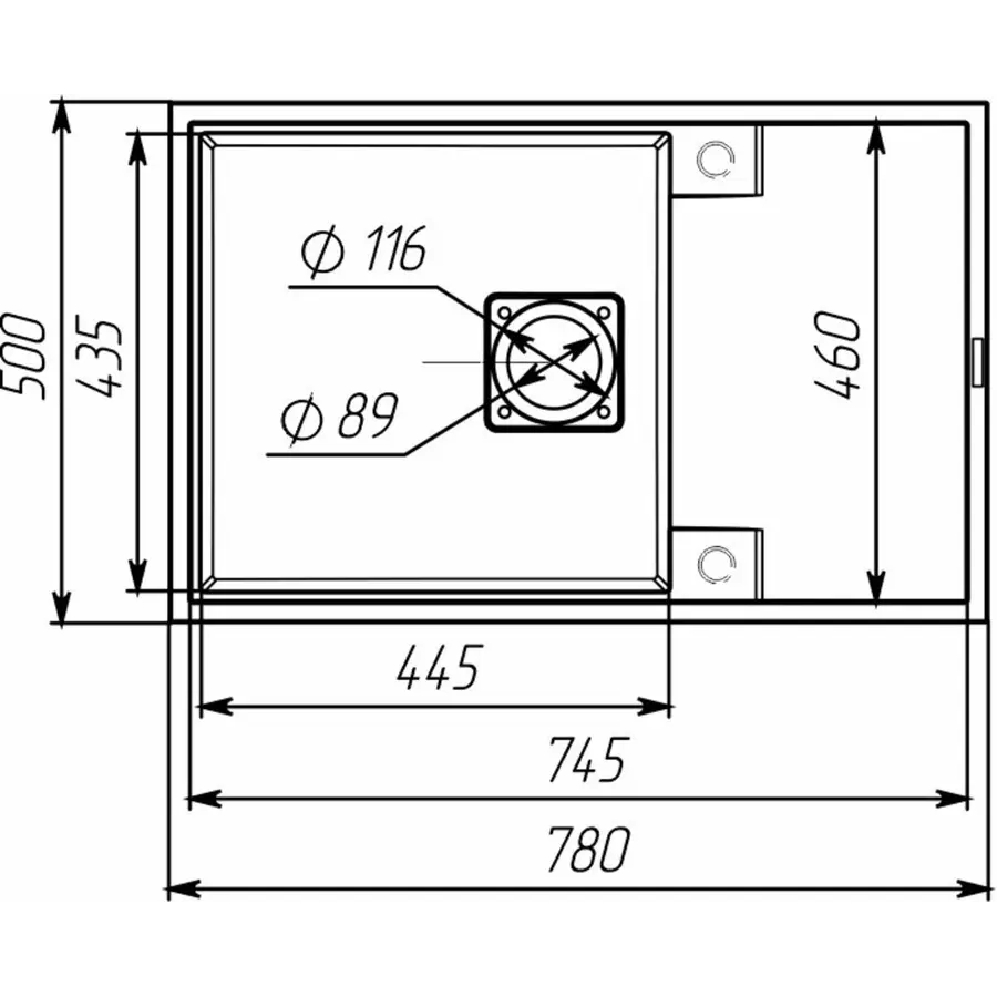Гранітна мийка VALESO GALANS 7850 матова Чорний металік