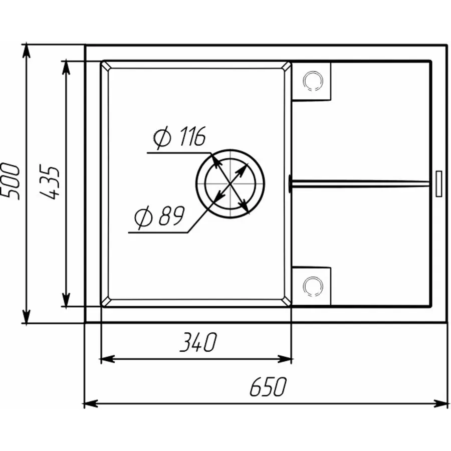 Кухонна мийка гранітна VALESO 6550 CRIPTA (пісок)