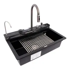 7546 EVANORA матова Мийка гранітна VALESO (чорний металік)