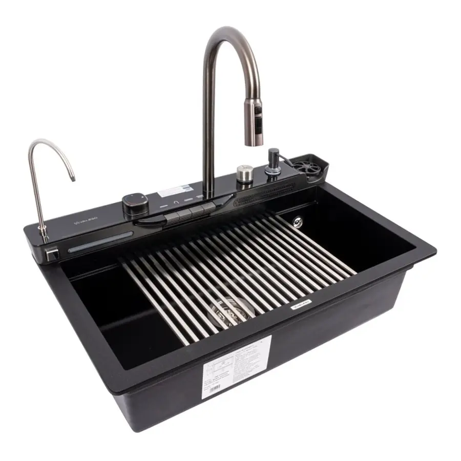 7546 EVANORA матова Мийка гранітна VALESO (чорний металік)