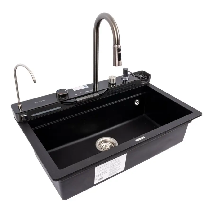 7546 EVANORA матова Мийка гранітна VALESO (чорний металік)