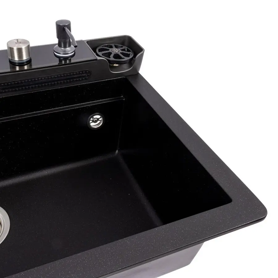 7546 EVANORA матова Мийка гранітна VALESO (чорний металік)