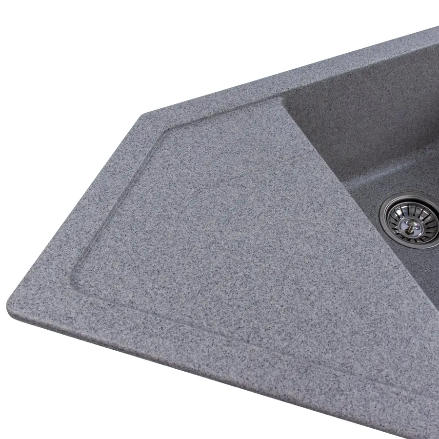 Гранітна мийка для кухні Platinum 9950 PANDORA матова Сіра