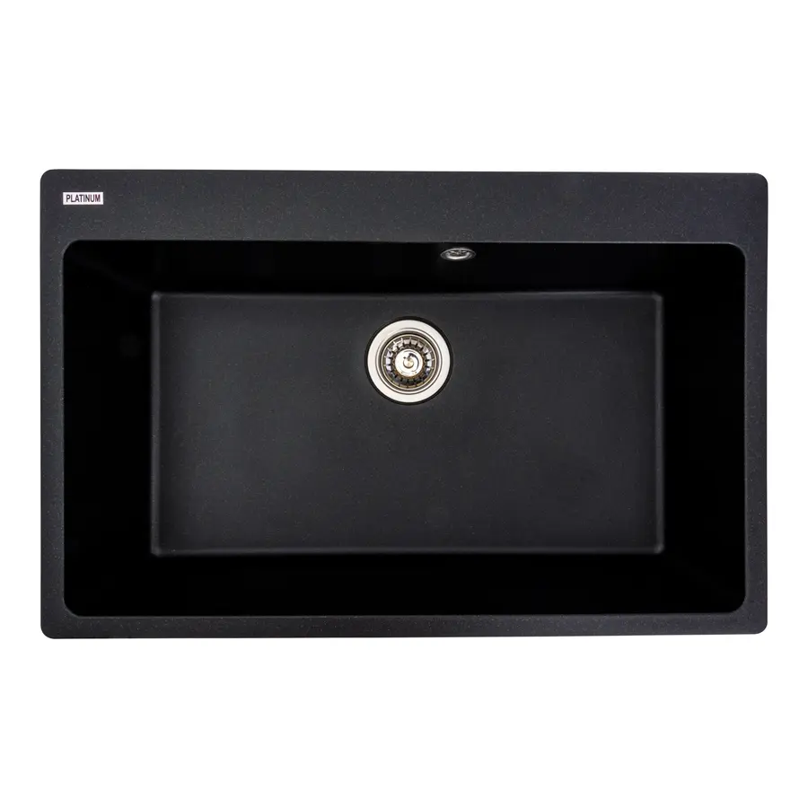 Гранітна мийка для кухні Platinum 7850 Bogema матова (чорна Gold)