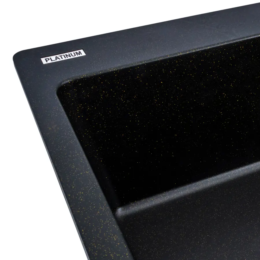 Гранітна мийка для кухні Platinum 7850 Bogema матова (чорна Gold)