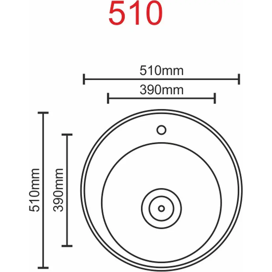 Кухонна мийка з нержавіючої сталі Platinum САТИН 510 (0,8/180 мм)
