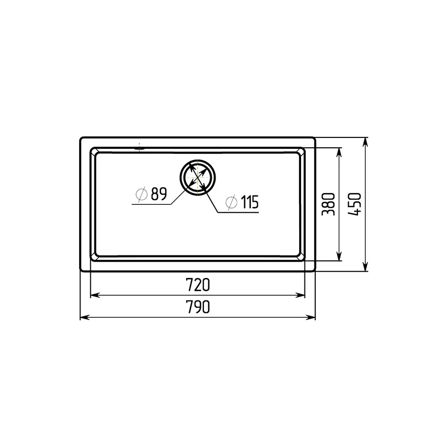 Гранітна мийка для кухні Platinum 7945 Paruana матова Чорна