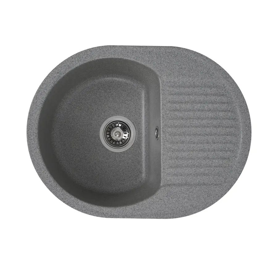 Гранітна мийка для кухні Platinum 6247 BORA глянець Сіра