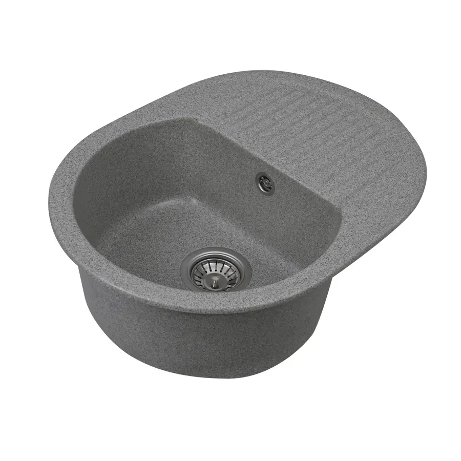 Гранітна мийка для кухні Platinum 6247 BORA глянець Сіра