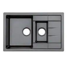 Гранітна мийка для кухні Platinum 7850W KESSAN глянець Чорна GOLD