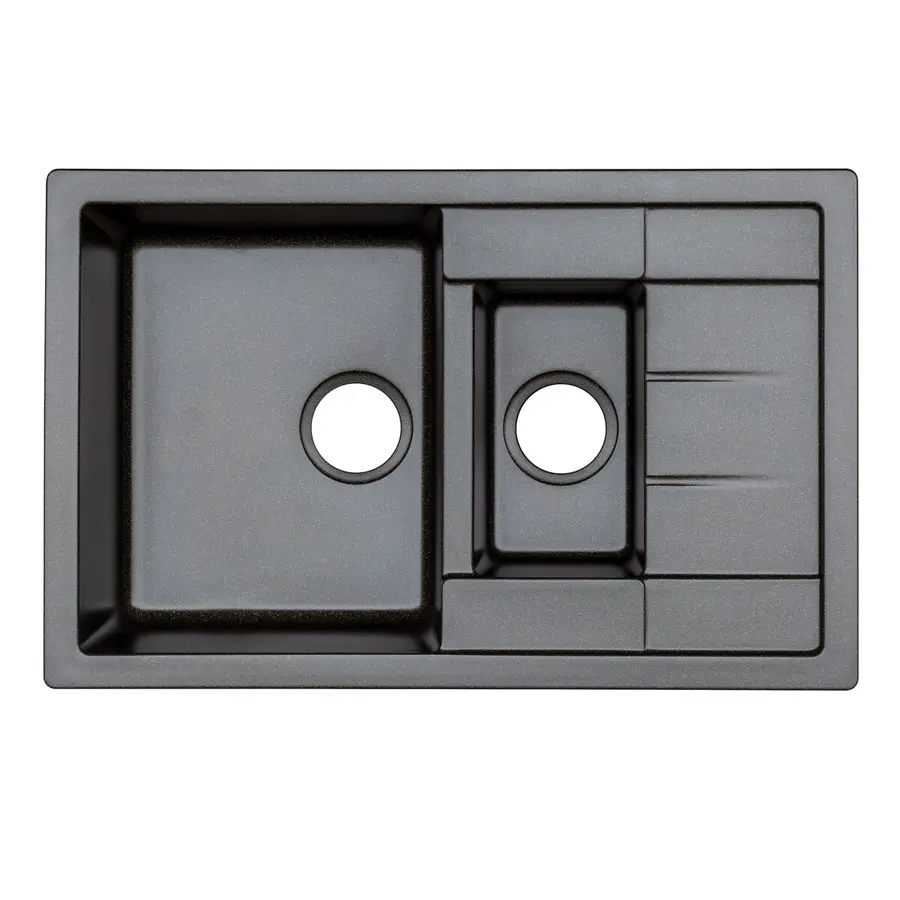 Гранітна мийка для кухні Platinum 7850W KESSAN глянець Чорна GOLD