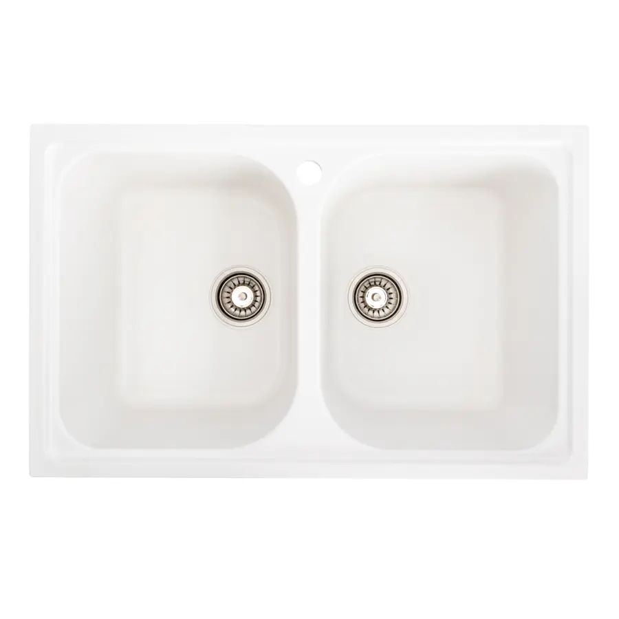 Гранітна мийка для кухні Platinum 7950 Equatoria глянець Білосніжна