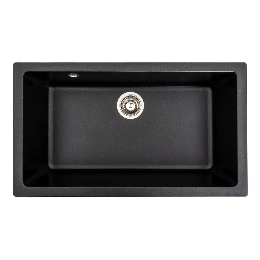 Гранітна мийка для кухні Platinum 7945 Paruana матова (чорний металік)