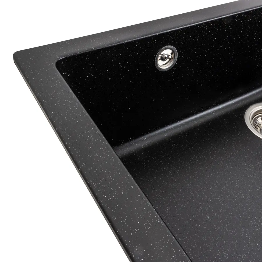 Гранітна мийка для кухні Platinum 7945 Paruana матова (чорний металік)