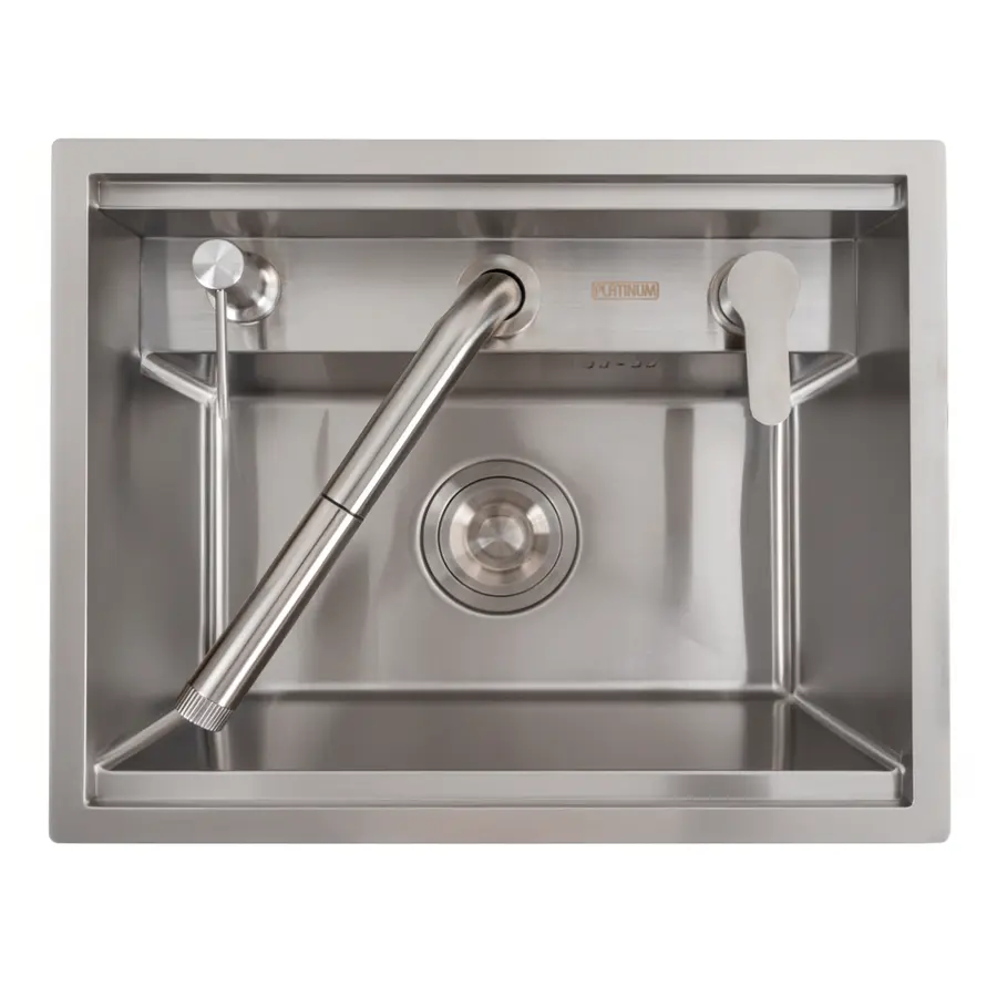 Кухонна мийка CM 47*38 прихована нержавійка Platinum Handmade + змішувач