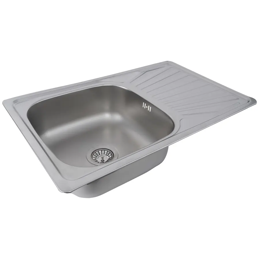 Кухонна мийка з нержавіючої сталі прямокутна Platinum САТИН 7848 (0,8/180 мм)