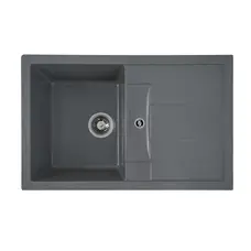 Гранітна мийка для кухні Platinum 7850 PRETSO глянець Сірий мусон