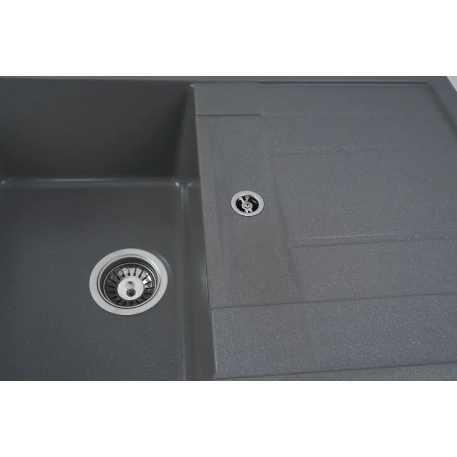 Гранітна мийка для кухні Platinum 7850 PRETSO глянець Сірий мусон