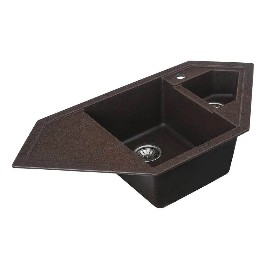 Гранітна мийка для кухні Platinum 9950 PANDORA матова Шоколад