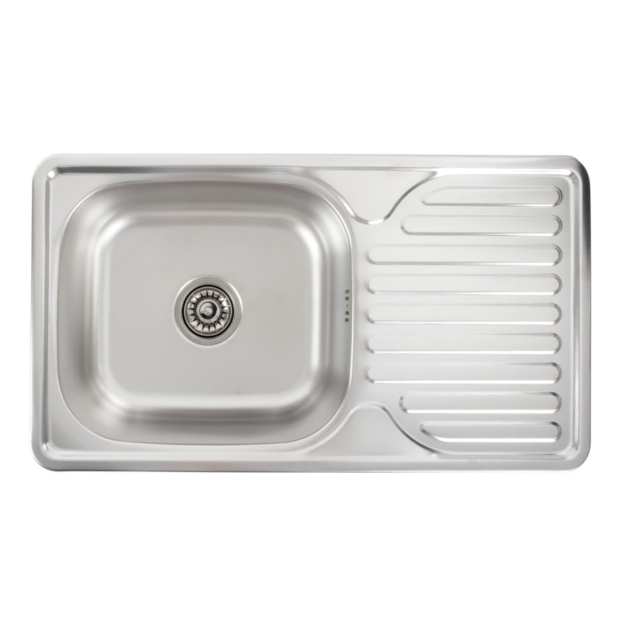 Кухонна мийка з нержавіючої сталі Platinum ДЕКОР 7642 (0,8/180 мм)