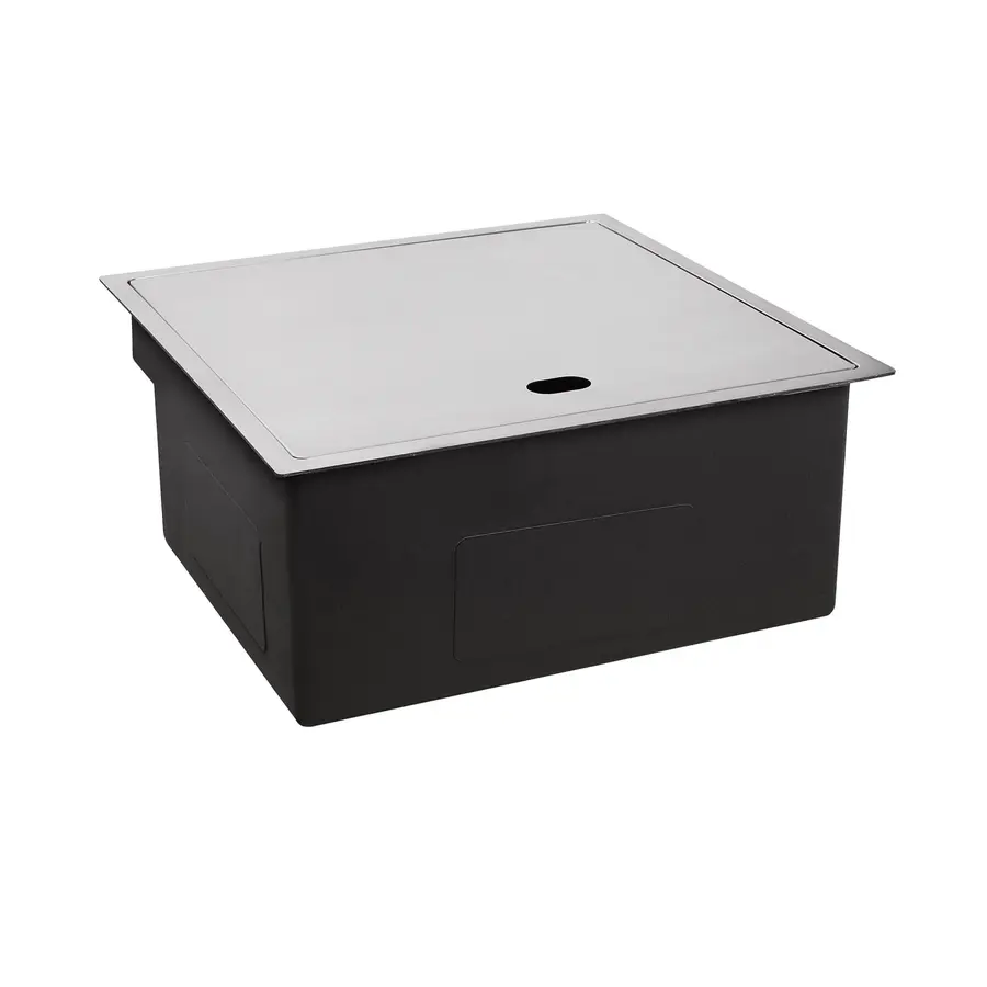 Кухонна прихована мийка Platinum Handmade PVD чорна 500x500x220 (змішувач в комплекті)