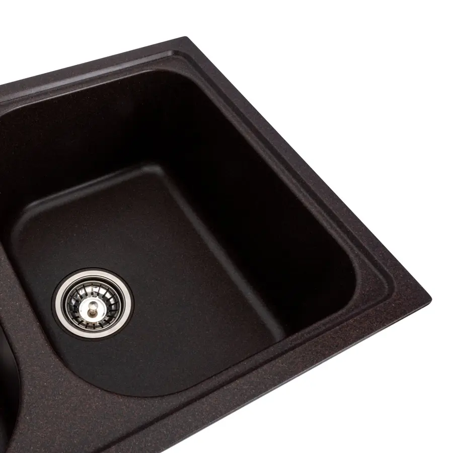 Гранітна мийка для кухні Platinum 7950 Equatoria глянець Шоколад