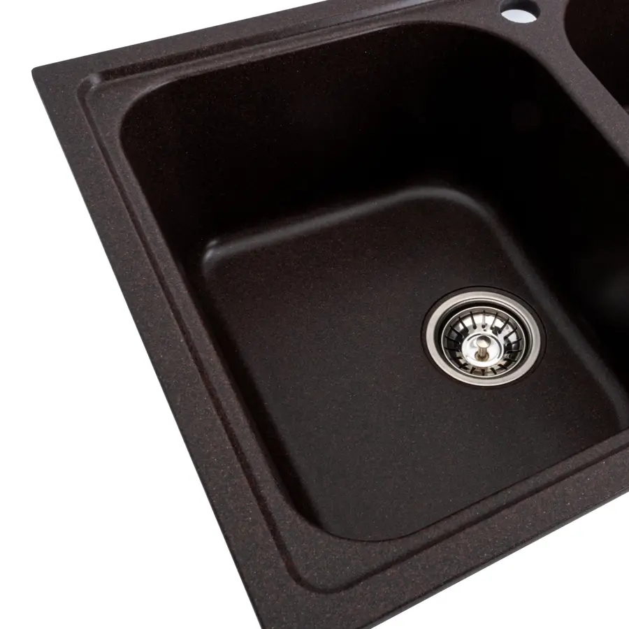 Гранітна мийка для кухні Platinum 7950 Equatoria глянець Шоколад