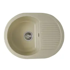 Гранітна мийка для кухні Platinum 6247 BORA глянець Айворі