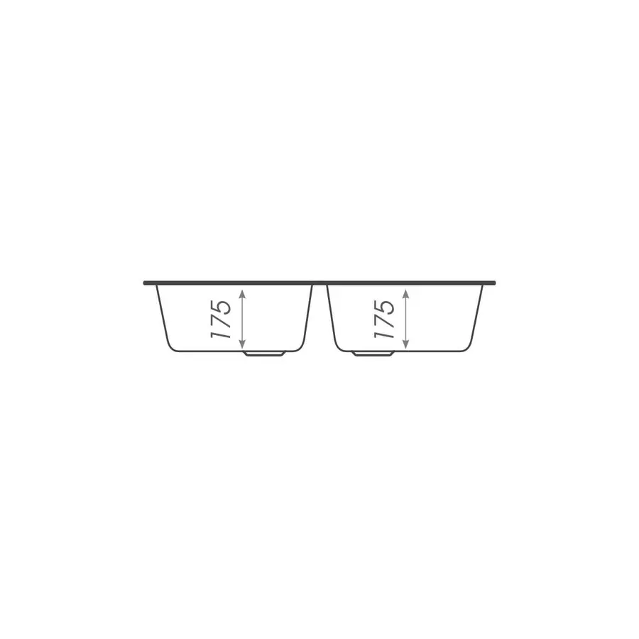 Гранітна мийка для кухні Platinum 7648W TWIN глянець Сірий металік