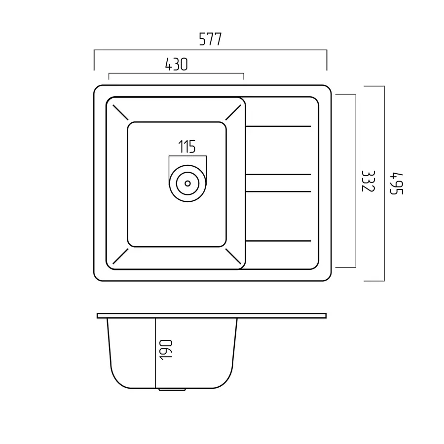 Гранітна мийка для кухні Platinum 5851 ARIA матова Сафарі