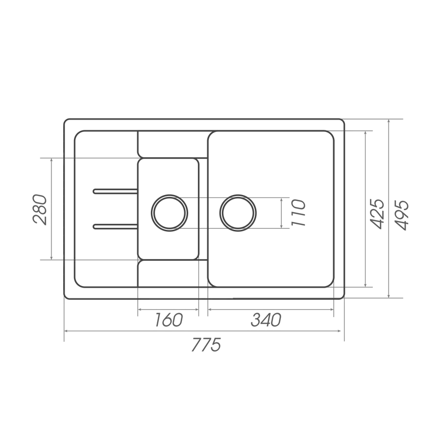 Гранітна мийка для кухні Platinum 7850W KESSAN глянець Білосніжна