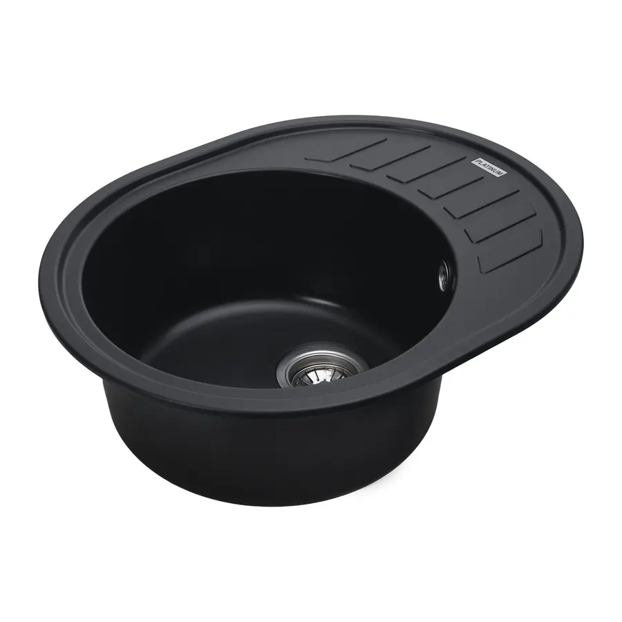 Гранітна мийка для кухні Platinum 6250 SOUL матова Чорна