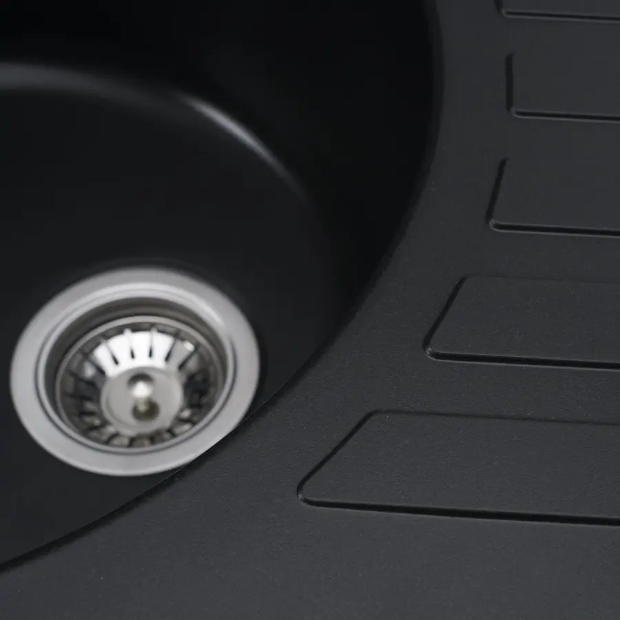 Гранітна мийка для кухні Platinum 6250 SOUL матова Чорна