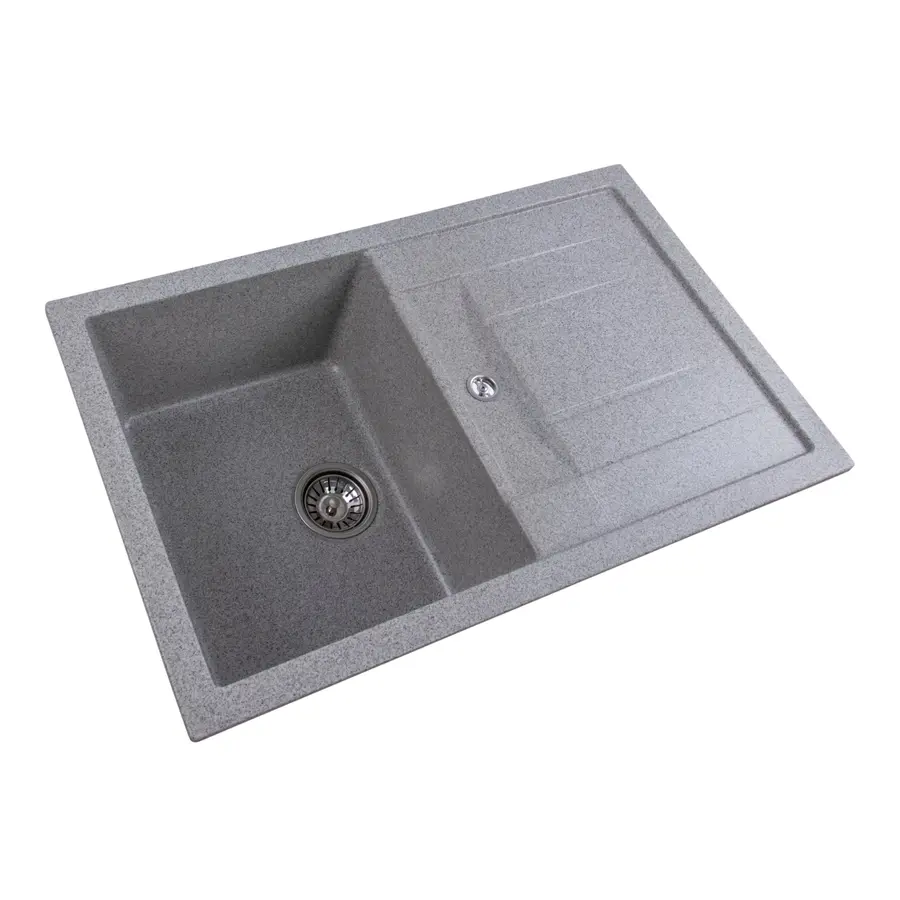 Гранітна мийка для кухні Platinum 7850 TROYA матова Сіра