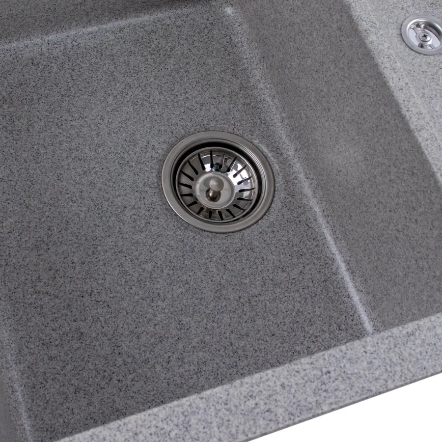 Гранітна мийка для кухні Platinum 7850 TROYA матова Сіра