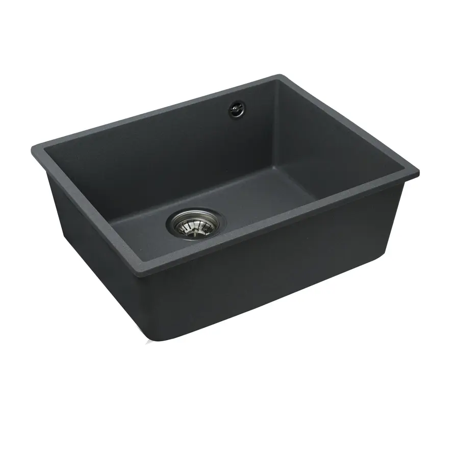 Гранітна мийка для кухні Platinum 5444 OASIS матова Сірий мусон