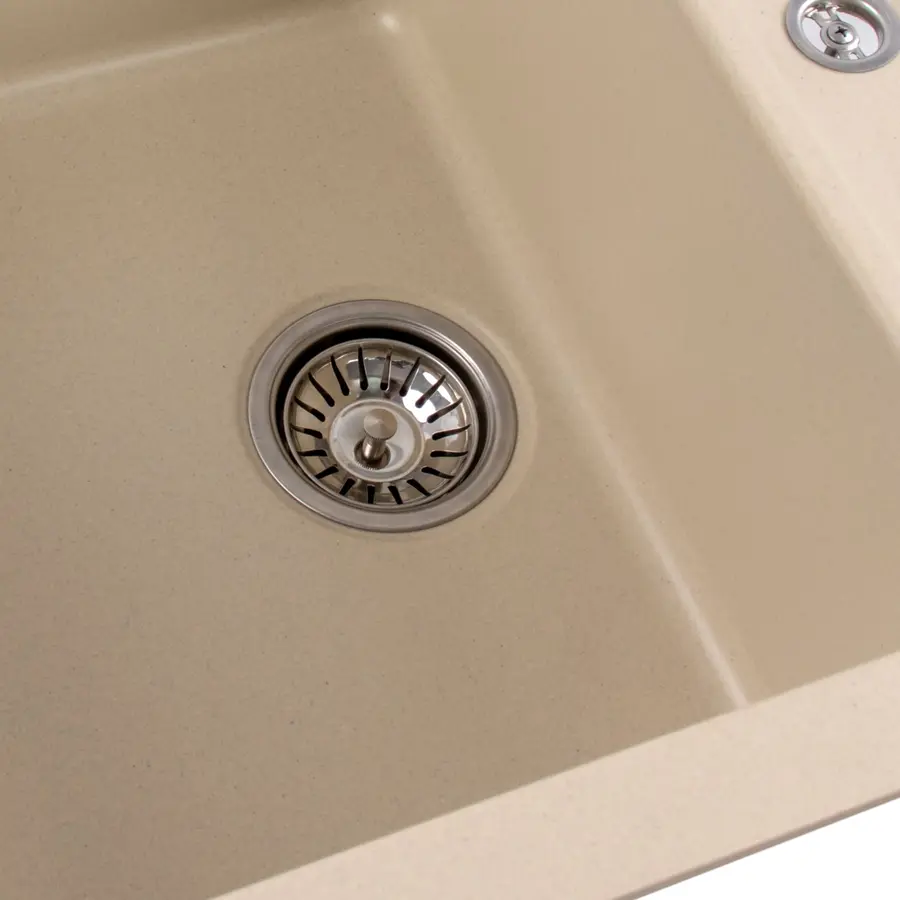 Гранітна мийка для кухні Platinum 7850 TROYA матова Айворі