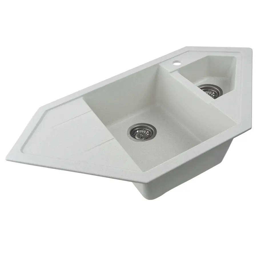 Гранітна мийка для кухні Platinum 9950 PANDORA матова Біла в крапку