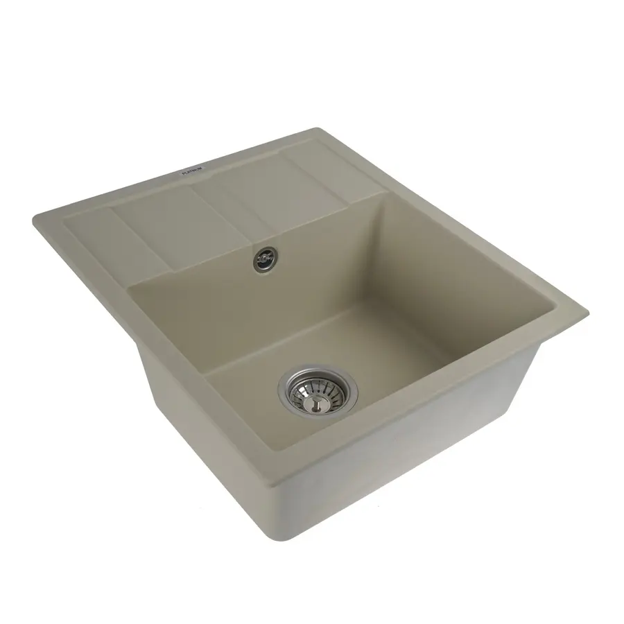 Гранітна мийка для кухні Platinum 5851 ARIA матова Айворі