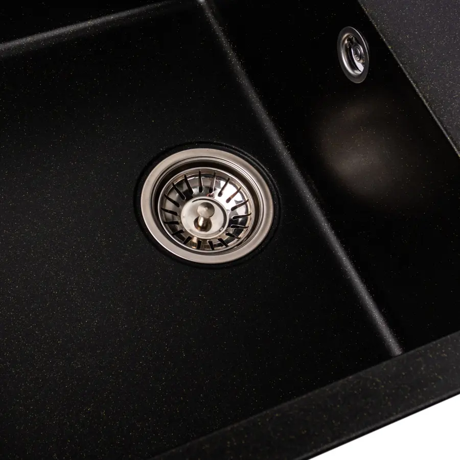 Гранітна мийка для кухні Platinum 7950 Selena матова Чорна (Gold)
