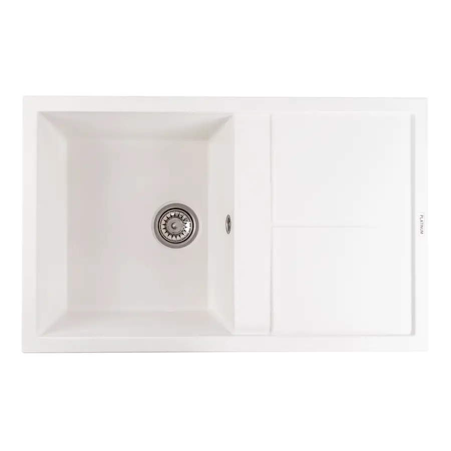 Гранітна мийка для кухні Platinum 7950 Selena матова Білосніжна