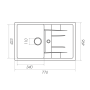 Гранітна мийка для кухні Platinum 7850 PRETSO глянець Антрацит