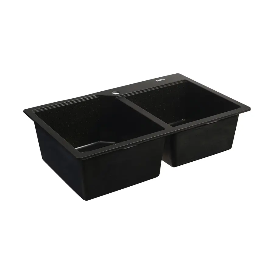 Гранітна мийка для кухні Platinum 7850 HARMONY матова Чорна GOLD