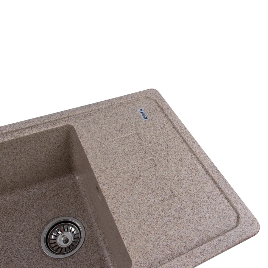 Гранітна мийка для кухні Platinum 6243 LIANA матова Карамель