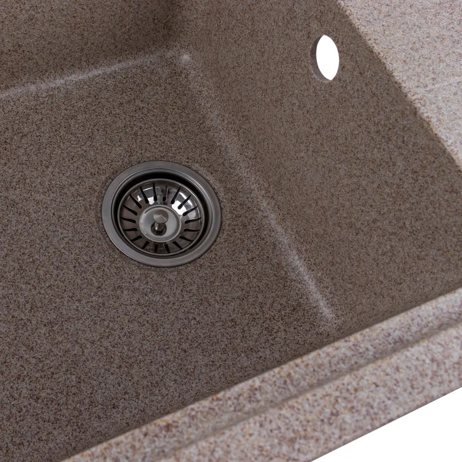 Гранітна мийка для кухні Platinum 6243 LIANA матова Карамель