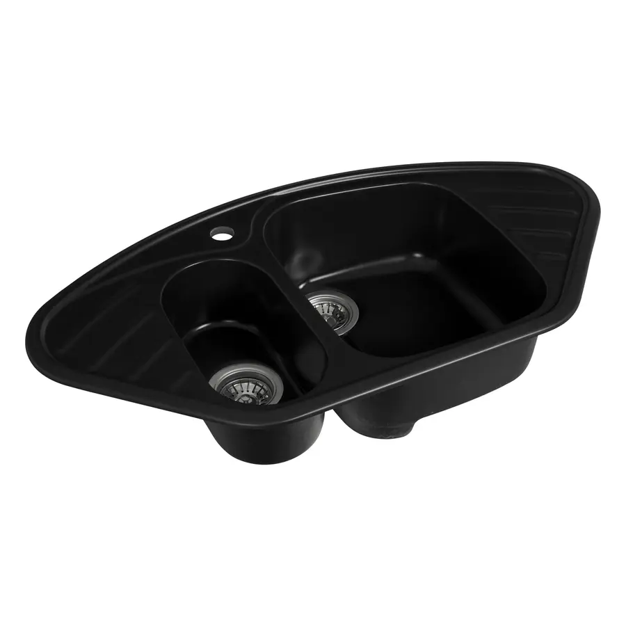 Гранітна мийка для кухні Platinum 9250UW LARGO глянець Чорна