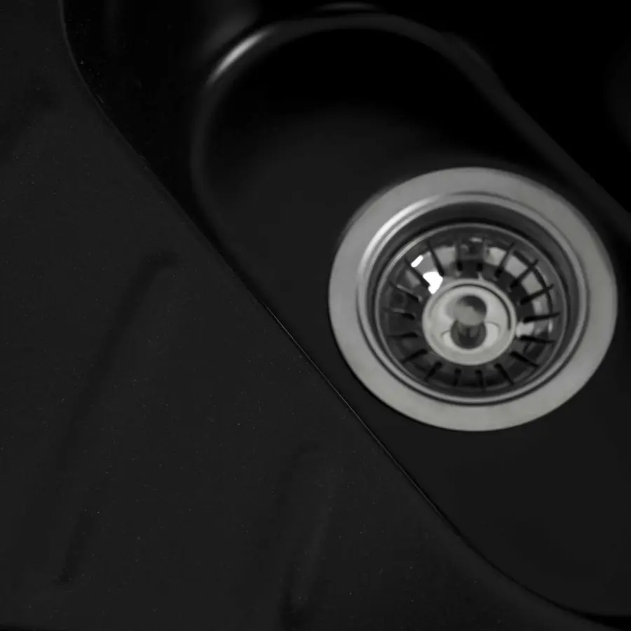 Гранітна мийка для кухні Platinum 9250UW LARGO глянець Чорна