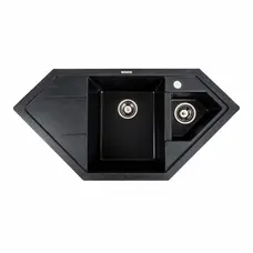 Гранітна мийка для кухні Platinum 9950 PANDORA матовий Карбон