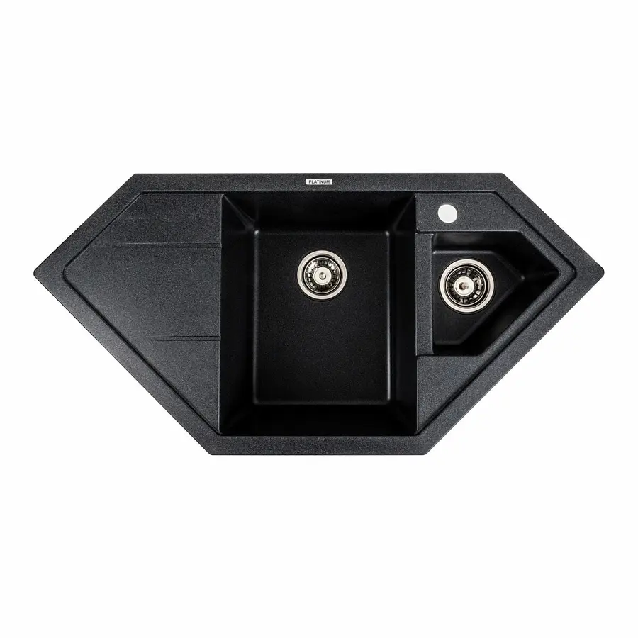 Гранітна мийка для кухні Platinum 9950 PANDORA матовий Карбон