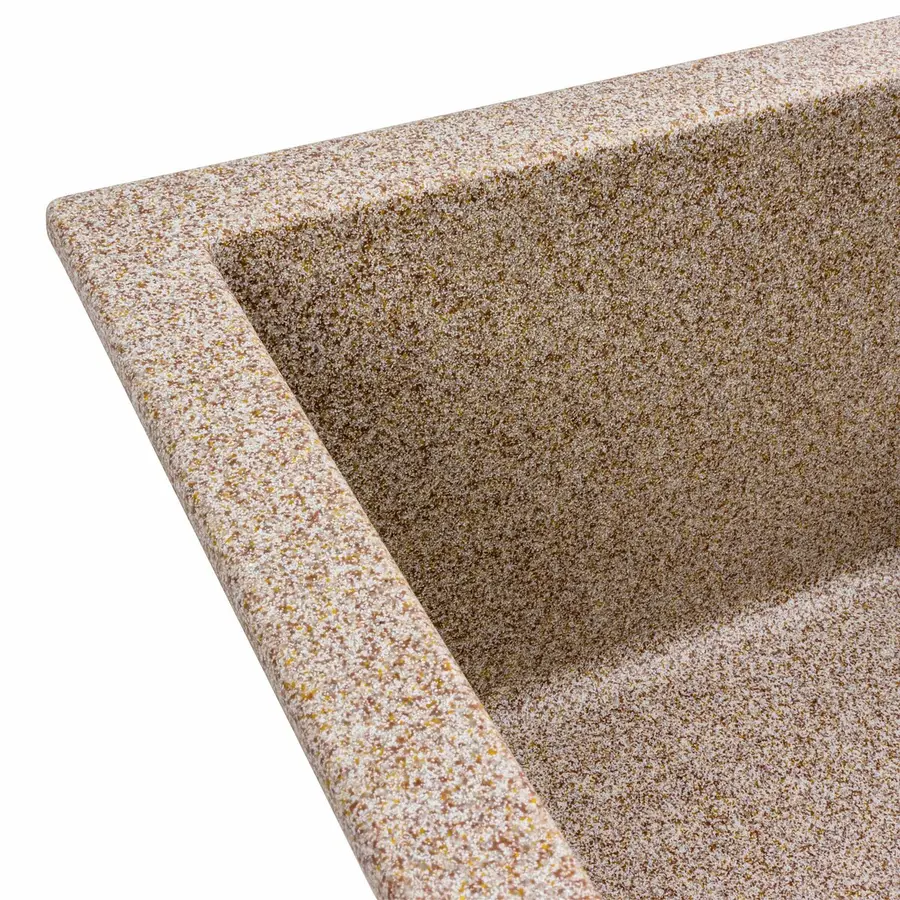 Гранітна мийка для кухні Platinum 6550 LOTOS матова Карамель